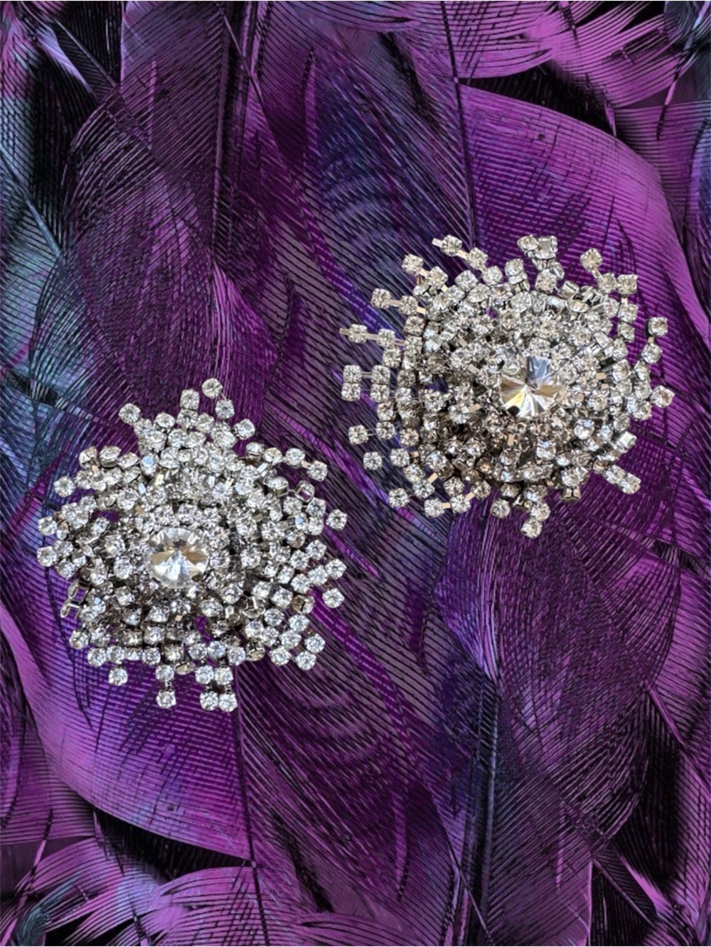Vintage Crystal Burst Clips - Shoes / Jewelry